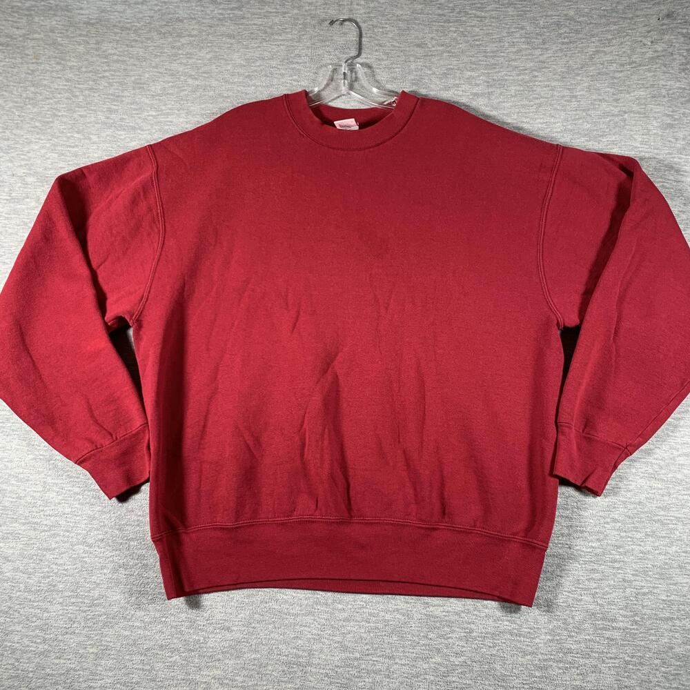 Vintage MunsingWear Sweatshirt Mens XL Red Crewneck Pullover Fleece USA 90s